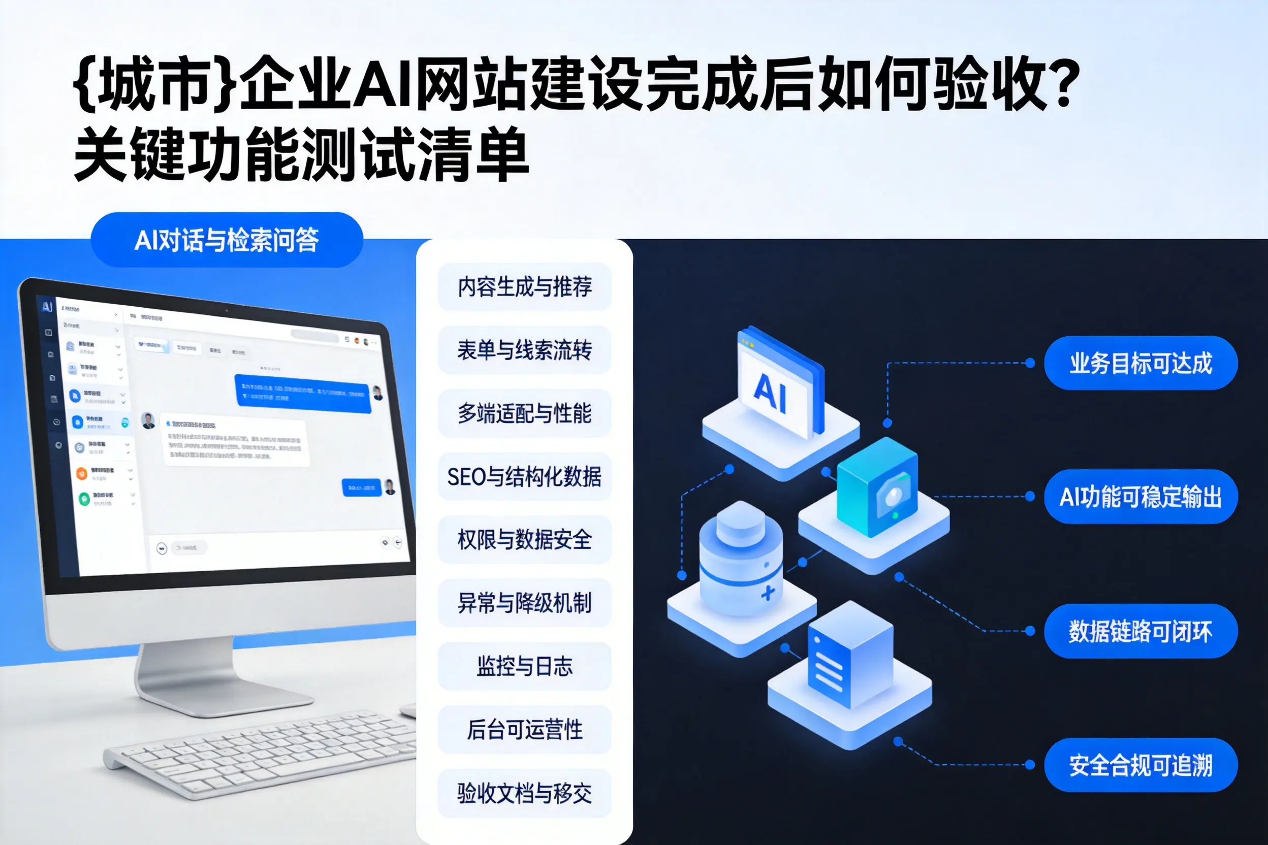 江门企业AI网站建设完成后如何验收？关键功能测试清单
