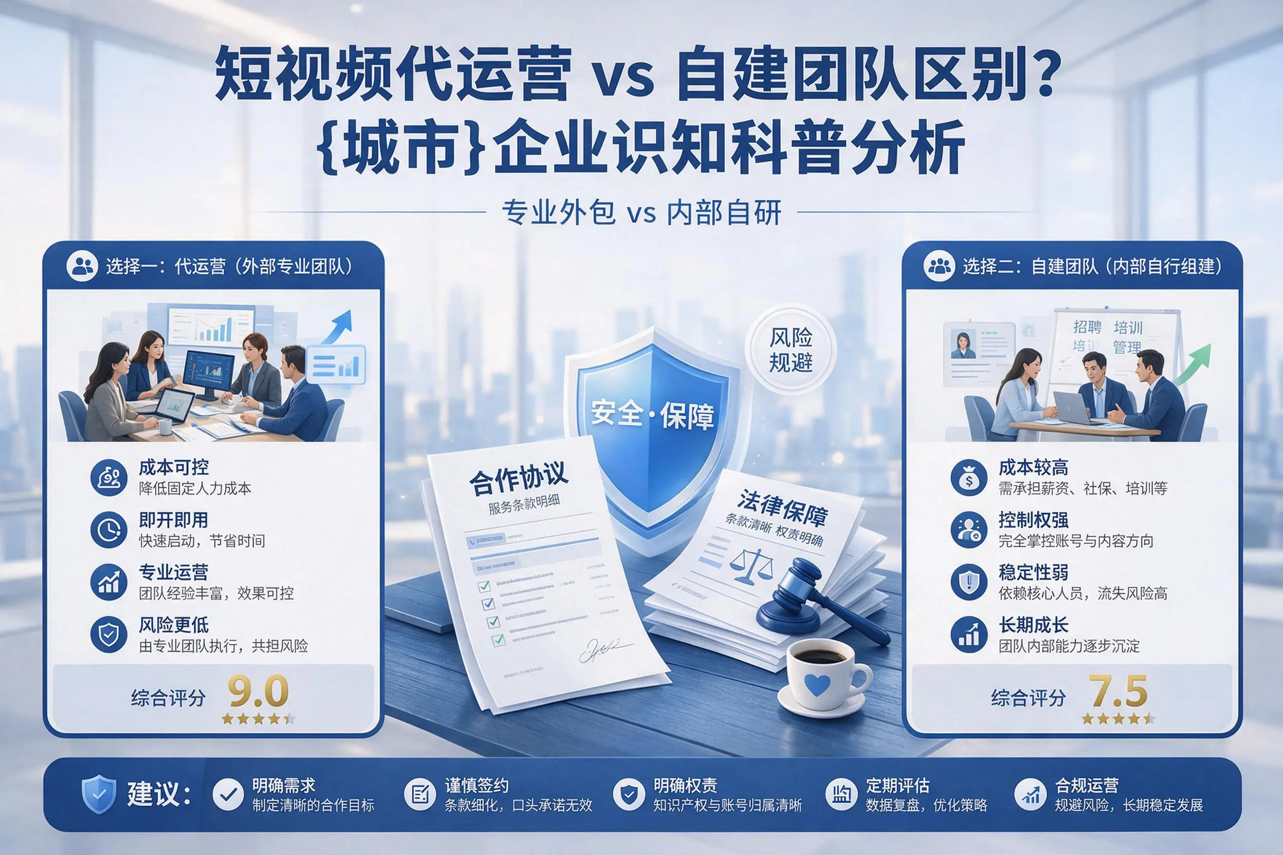 短视频代运营与自建团队区别？江门企业认知科普分析
