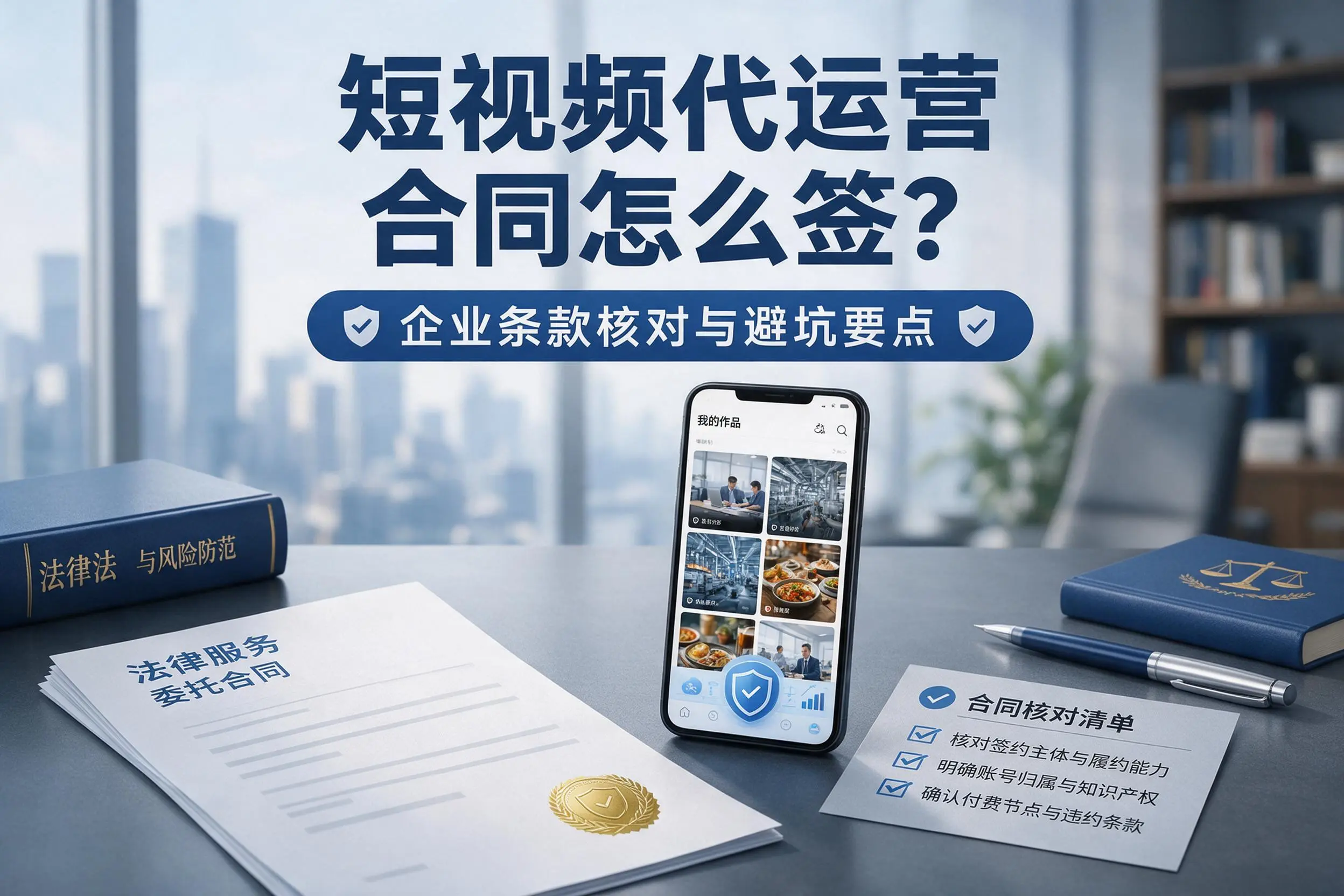 短视频代运营合同怎么签？江门企业条款核对与避坑要点