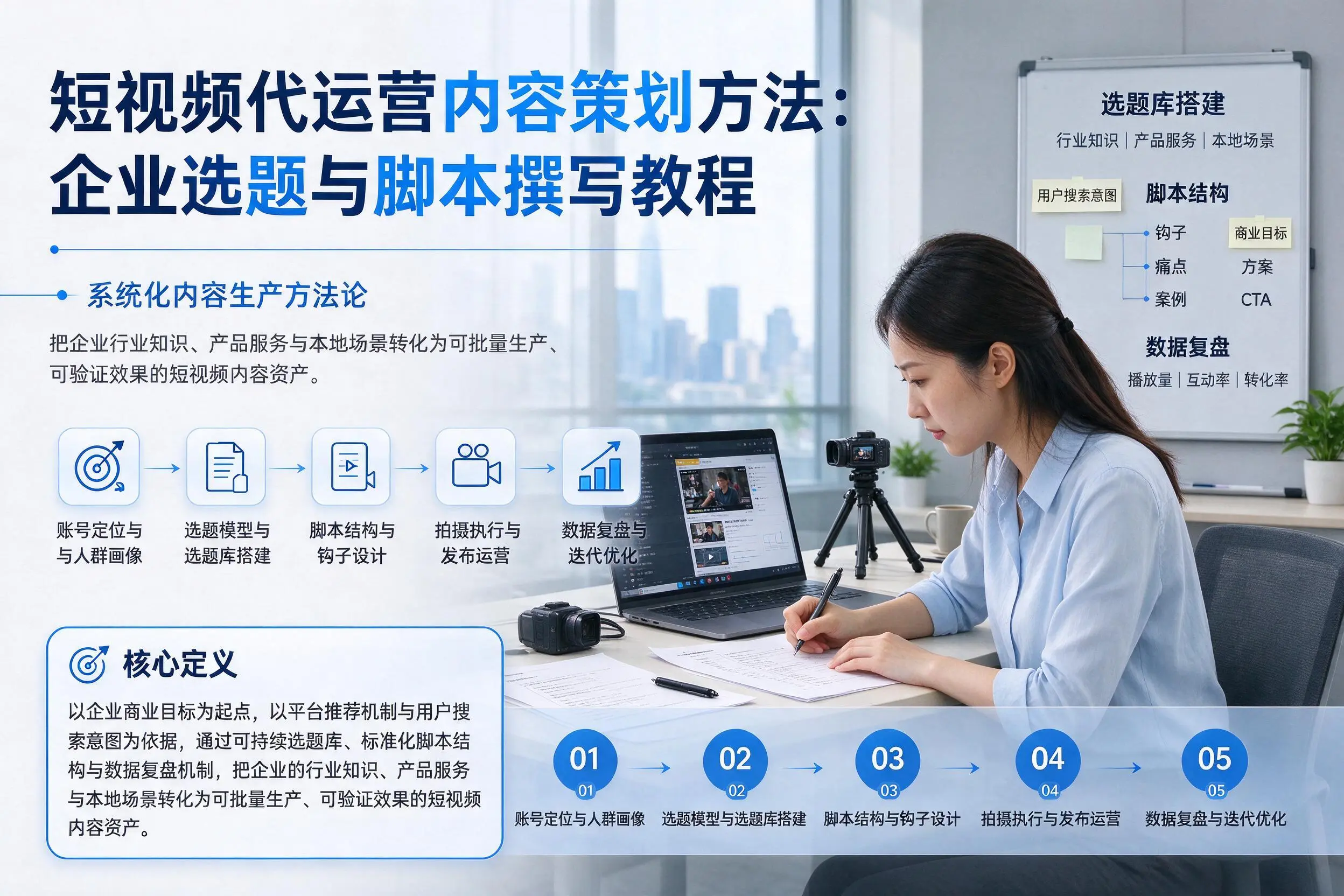 短视频代运营内容策划方法：江门企业选题与脚本撰写教程
