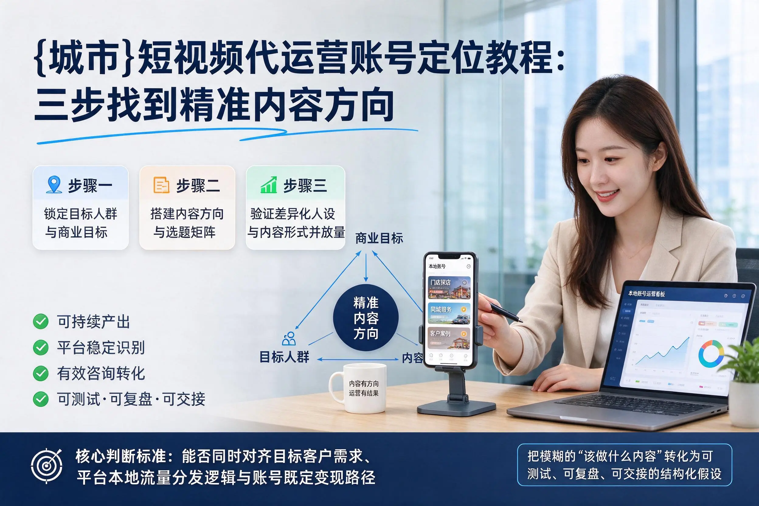 江门短视频代运营账号定位教程:三步找到精准内容方向