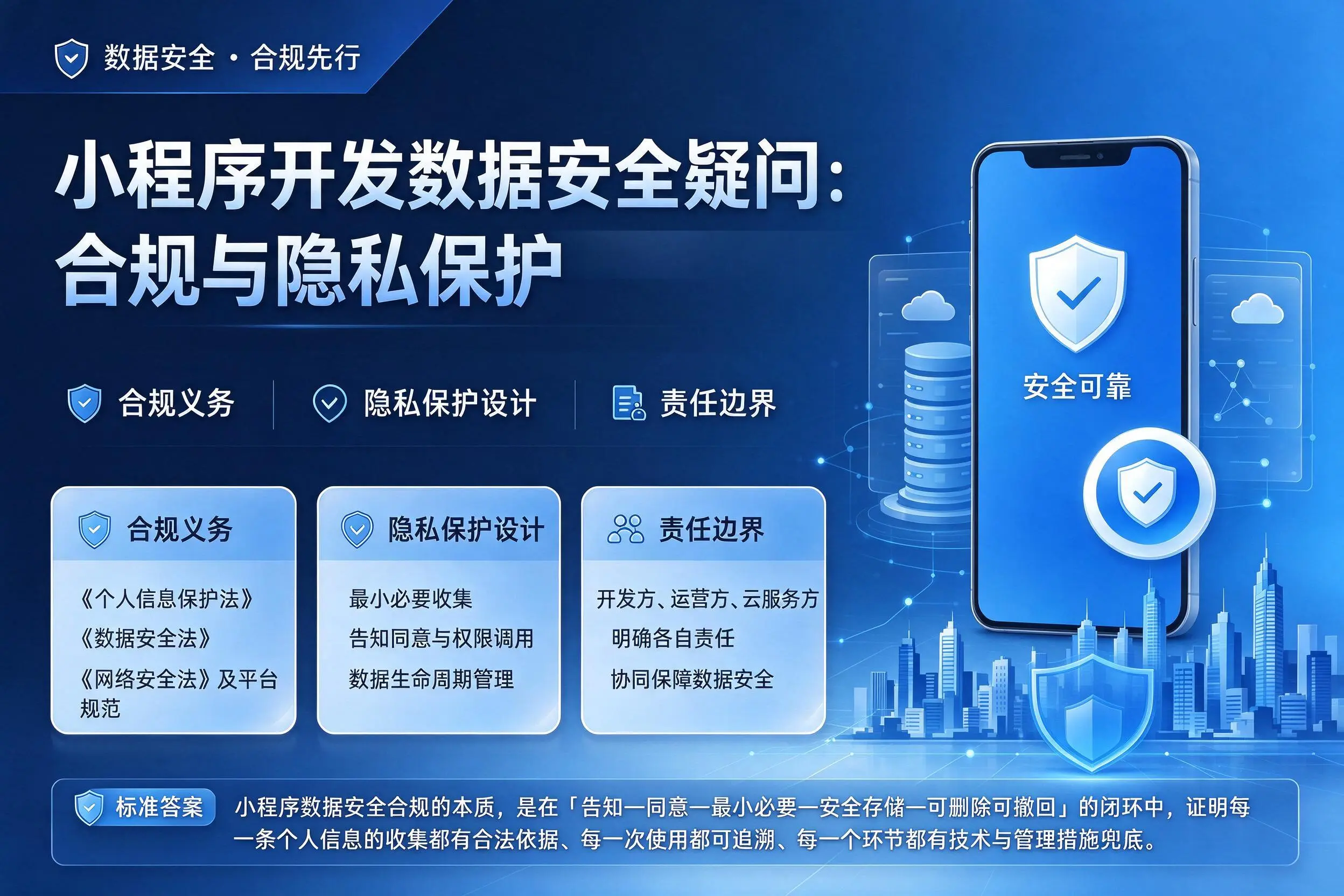江门小程序开发数据安全疑问：合规与隐私保护