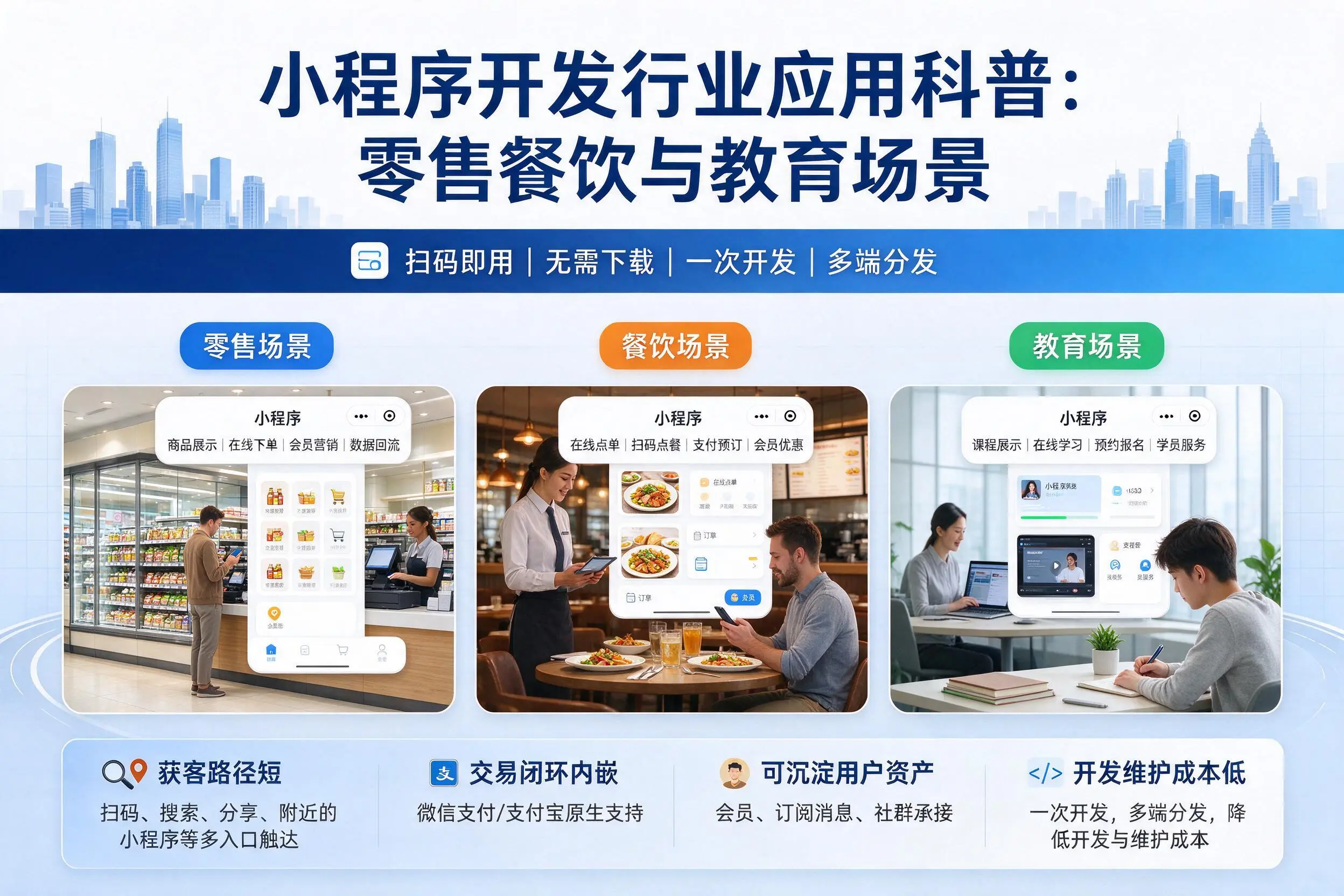 江门小程序开发行业应用科普：零售餐饮与教育场景