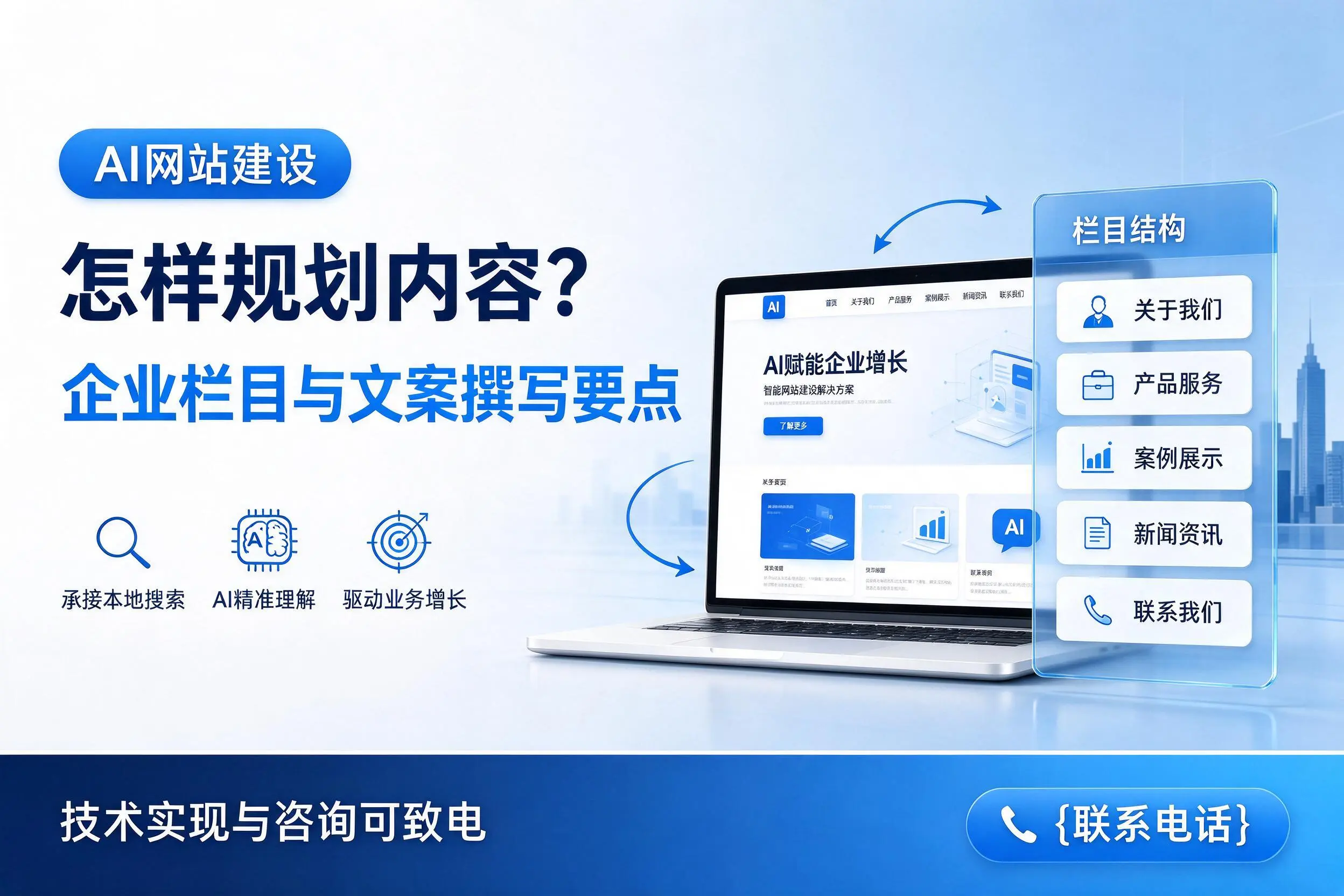 AI网站建设怎样规划内容？江门企业栏目与文案撰写要点